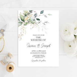 Elegant Greenery Wedding invitation