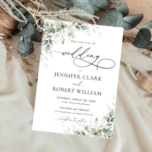 Elegant Greenery Wedding Invitation
