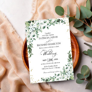 Elegant Greenery Wedding Invitation