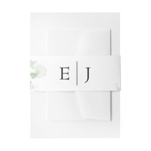 Elegant Greenery Wedding Invitation Belly Band