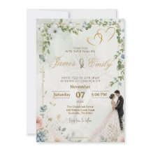Elegant Greenery Wedding Invitation | Modern Flora