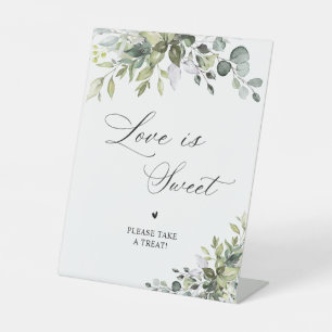 Elegant Greenery Wedding Love Is Sweet Sign