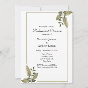 Elegant Greenery Wedding Rehearsal Invitation