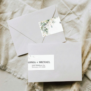 Elegant Greenery Wedding Return Address Label
