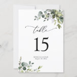 Elegant Greenery Wedding Table Number Cards<br><div class="desc">Designed to coordinate with our Boho Greenery wedding collection,  this customizable Menu Template features mixed watercolor greenery leaves paired with a classy serif in black. Matching items available.</div>