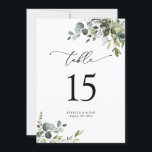 Elegant Greenery Wedding Table Number Cards<br><div class="desc">Designed to coordinate with our Boho Greenery wedding collection,  this customizable Menu Template features mixed watercolor greenery leaves paired with a classy serif in black. Matching items available.</div>