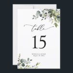 Elegant Greenery Wedding Table Number Cards<br><div class="desc">Designed to coordinate with our Boho Greenery wedding collection,  this customizable Menu Template features mixed watercolor greenery leaves paired with a classy serif in black. Matching items available.</div>