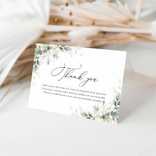 Elegant Greenery Wedding Thank You Card