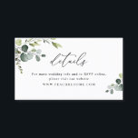 Elegant Greenery Wedding Website Details Card<br><div class="desc">Designed to coordinate with our Boho Greenery wedding collection,  this customizable business card size Details card,  features watercolor greenery leaves with calligraphy graphic text,  paired with a classy serif in black. Matching items available.</div>