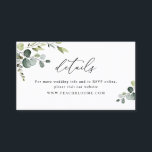 Elegant Greenery Wedding Website Details Card<br><div class="desc">Designed to coordinate with our Boho Greenery wedding collection,  this customizable business card size Details card,  features watercolor greenery leaves with calligraphy graphic text,  paired with a classy serif in black. Matching items available.</div>