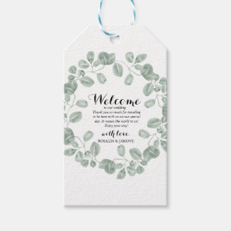 Elegant Greenery Wedding Welcome Gift Tags