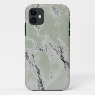 Elegant Greenish Grey And Black Marble iPhone 11 Case