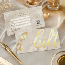 Elegant Greige Watercolor Marble Gift Certificate 