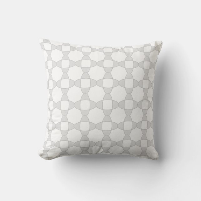 Elegant Grey Abstract Geometric Shape Pattern Throw Pillow (Front)