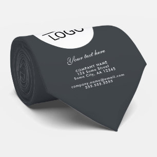 Elegant Grey Add your Logo Custom Text Promotion  Tie
