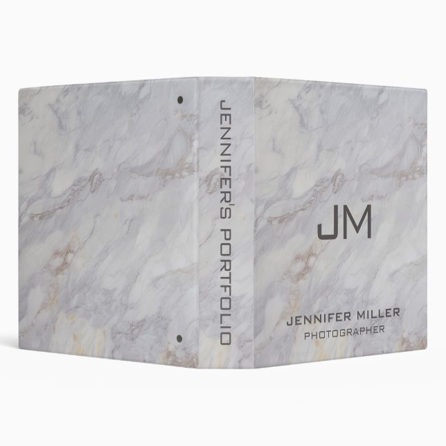 Elegant grey and beige marble design binder (Background)