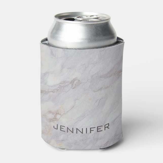 Elegant grey and beige marble design can cooler (Can Front)