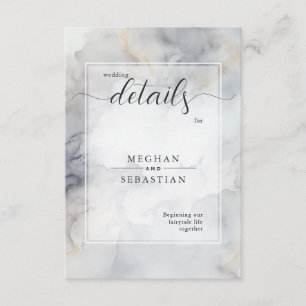Elegant Grey and Pale Gold Soft Clouds Enclosure Card
