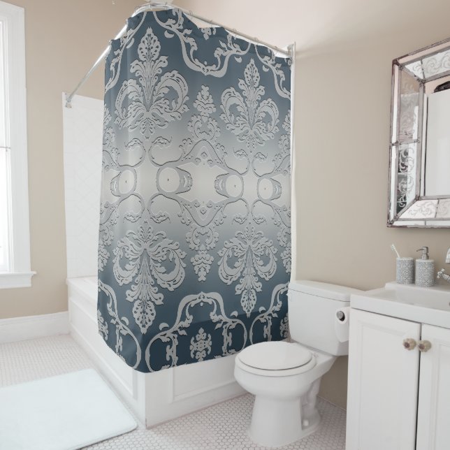 Elegant Grey and Taupe Royal Damask (In Situ)