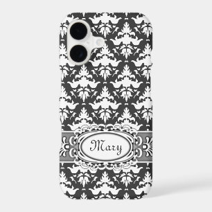Elegant Grey and White Damask