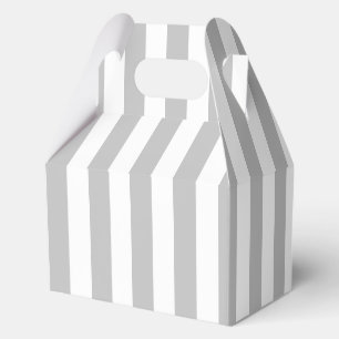 Elegant Grey and White Striped Pattern Favor Box