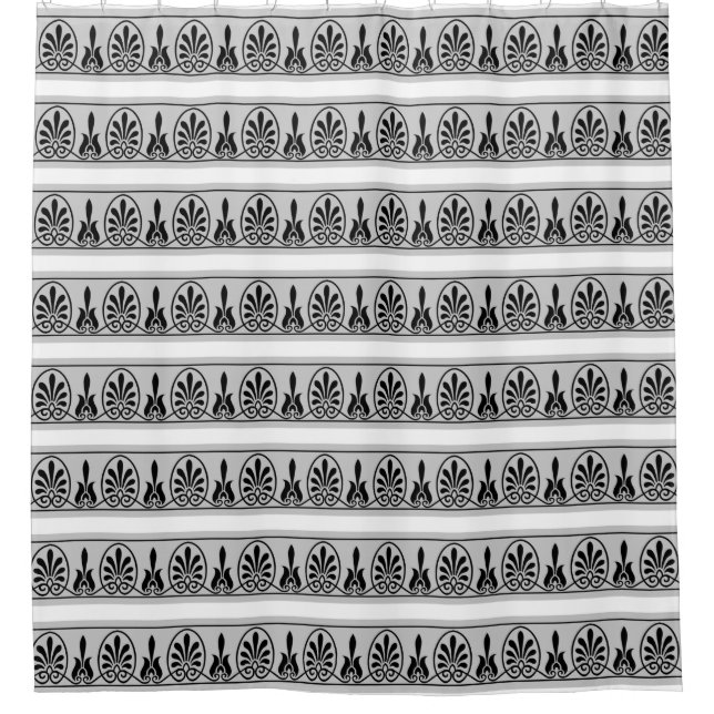 Elegant Grey Arabesque Vector Pattern on White (Front)