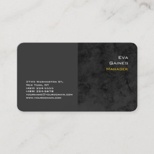 Elegant Grey Black Yellow Professional Modern Business Card