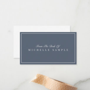 Elegant Grey Blue Modern Personalized Office Name Card