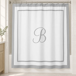 Elegant Grey Border Script Monogram