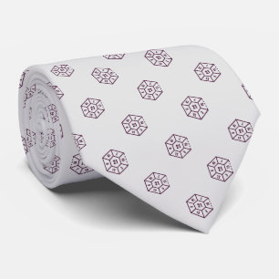 Elegant Grey Burgundy Number Dice Tie