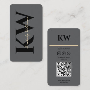 Elegant Grey Business Card – Custom Name & Contact