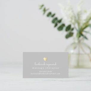 Elegant Grey Business Card For Massage Therapist