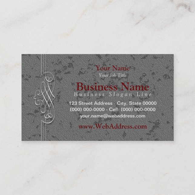Elegant Grey Business Cards (Front)