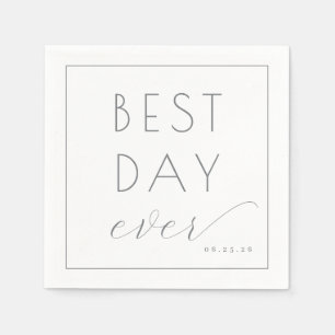 Elegant Grey Calligraphy Napkin