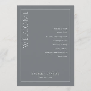 Elegant Grey Ceremony Schedule Program