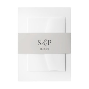 Elegant Grey Classic Wedding Invitation Belly Band