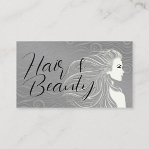 Elegant Grey Curves Hair & Beauty Salon Card
