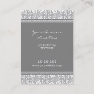 Elegant Grey Damask Business Cards