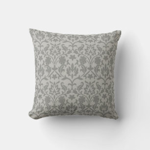Elegant Grey damask-inspired patterned Throw Pillo Pillow
