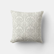 Elegant Grey damask-inspired patterned Throw Pillo