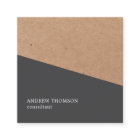 Elegant Grey Faux Kraft Geometric Consultant