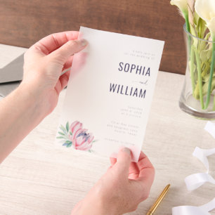 Elegant Grey Floral Wedding Invitation