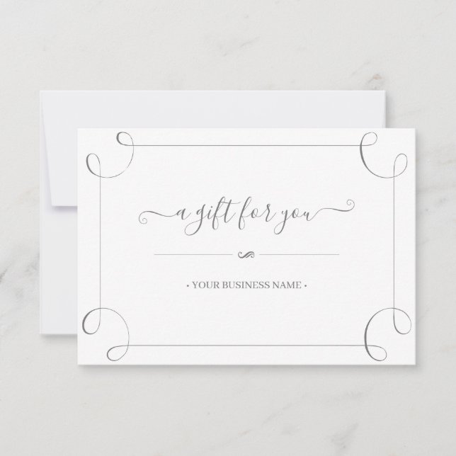 Elegant Grey Frame Customized Gift Certificate (Front)