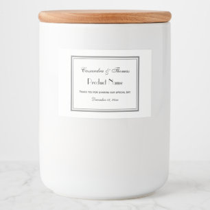 Elegant Grey Framed H Food Label