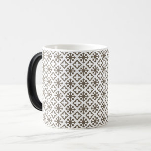Elegant Grey Geometric Ornamental Pattern Magic Mug