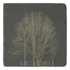 ELEGANT GREY GOLD FALL AUTUMN TREES MONOGRAM