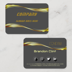 Elegant grey -gold professional business card