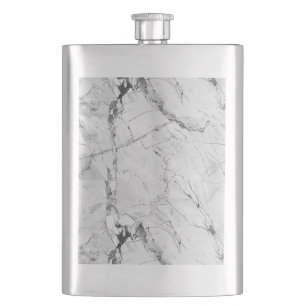 Elegant Grey Granite Haze Whorl Marble Texture Cla Hip Flask