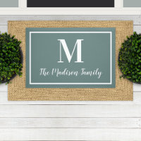Elegant Grey Green Custom Monogram Initial