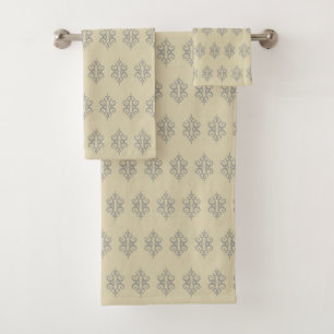 Elegant Grey Lace Bath Towels Set Gift
